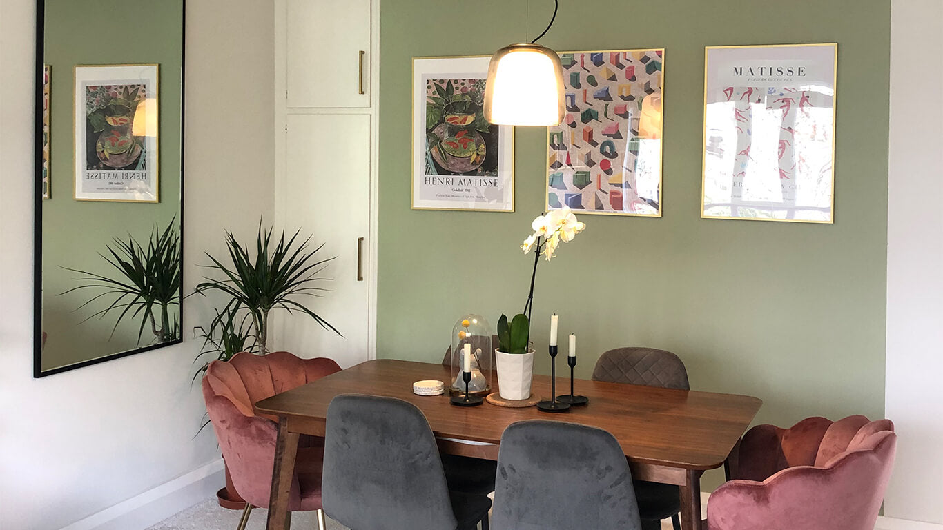 Dining room painted in Lick Green 01 paint