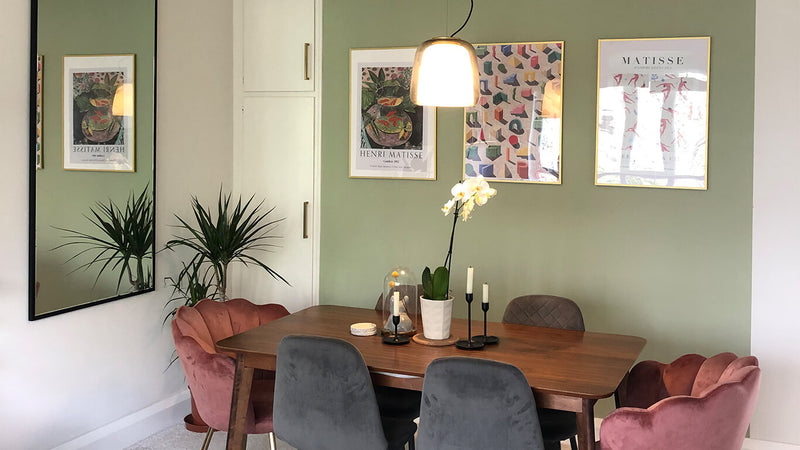 Dining room painted in Lick Green 01 paint