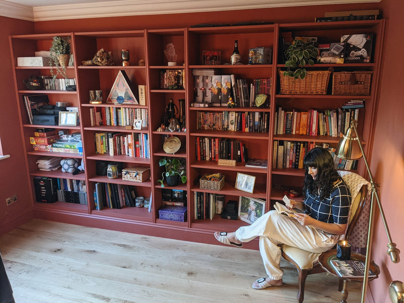 Library study room painted in Lick paint Red 01
