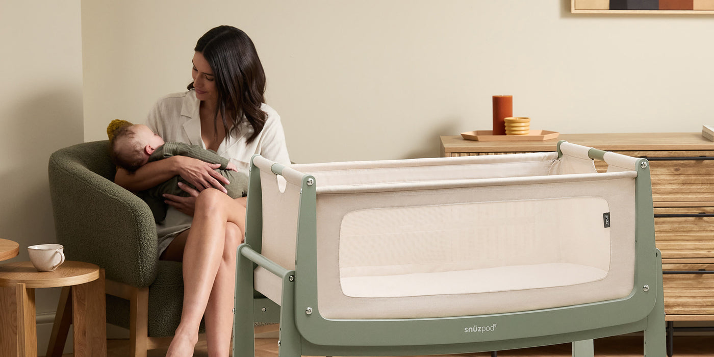 Create a calming bedroom sanctuary for you and your newborn:  9 ways to pair Lick paint colours with the new SnüzPod5