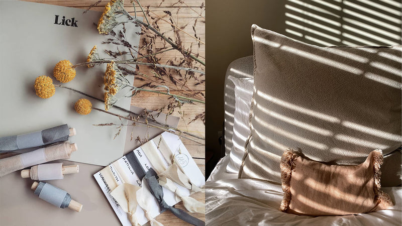 Eco-friendly materials and neutral notes in Lick paint samples