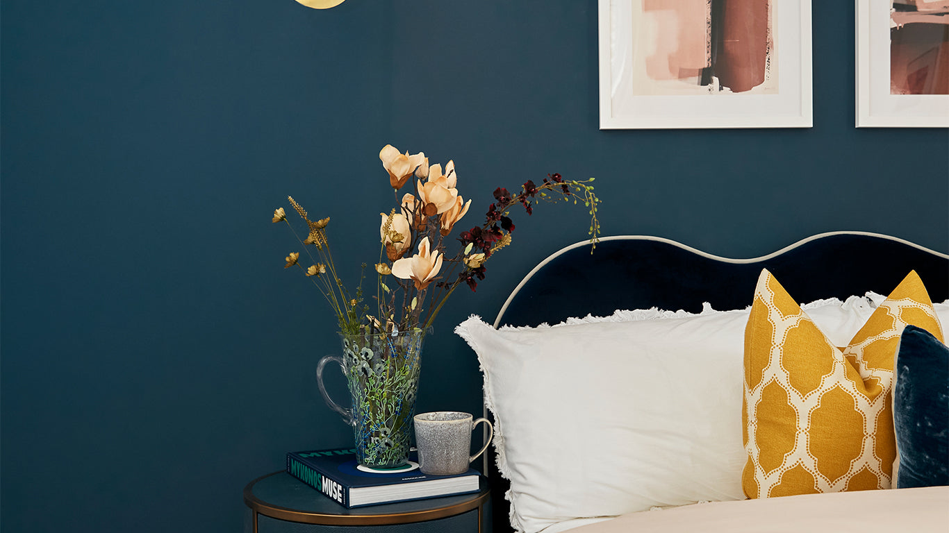 Bedroom painted in Lick Blue 06 paint