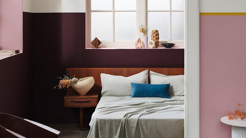 Bedroom decorated in Lick paint with Neo-Deco pastels by Livingetc 