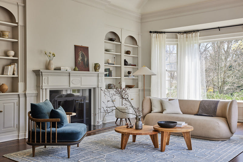 A transitional living room