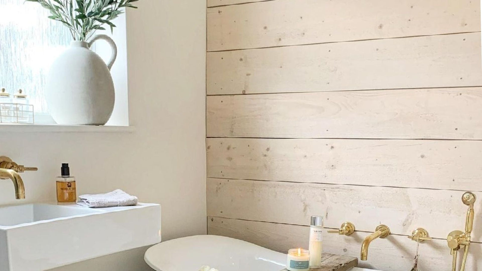 Spa-like bathroom painted in Lick White paint